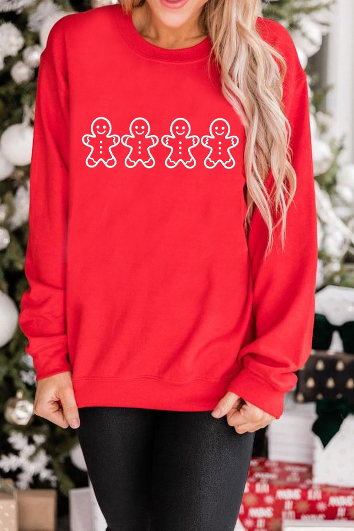 Red Gingerbread Embroidered Crewneck Sweatshirt — image 05