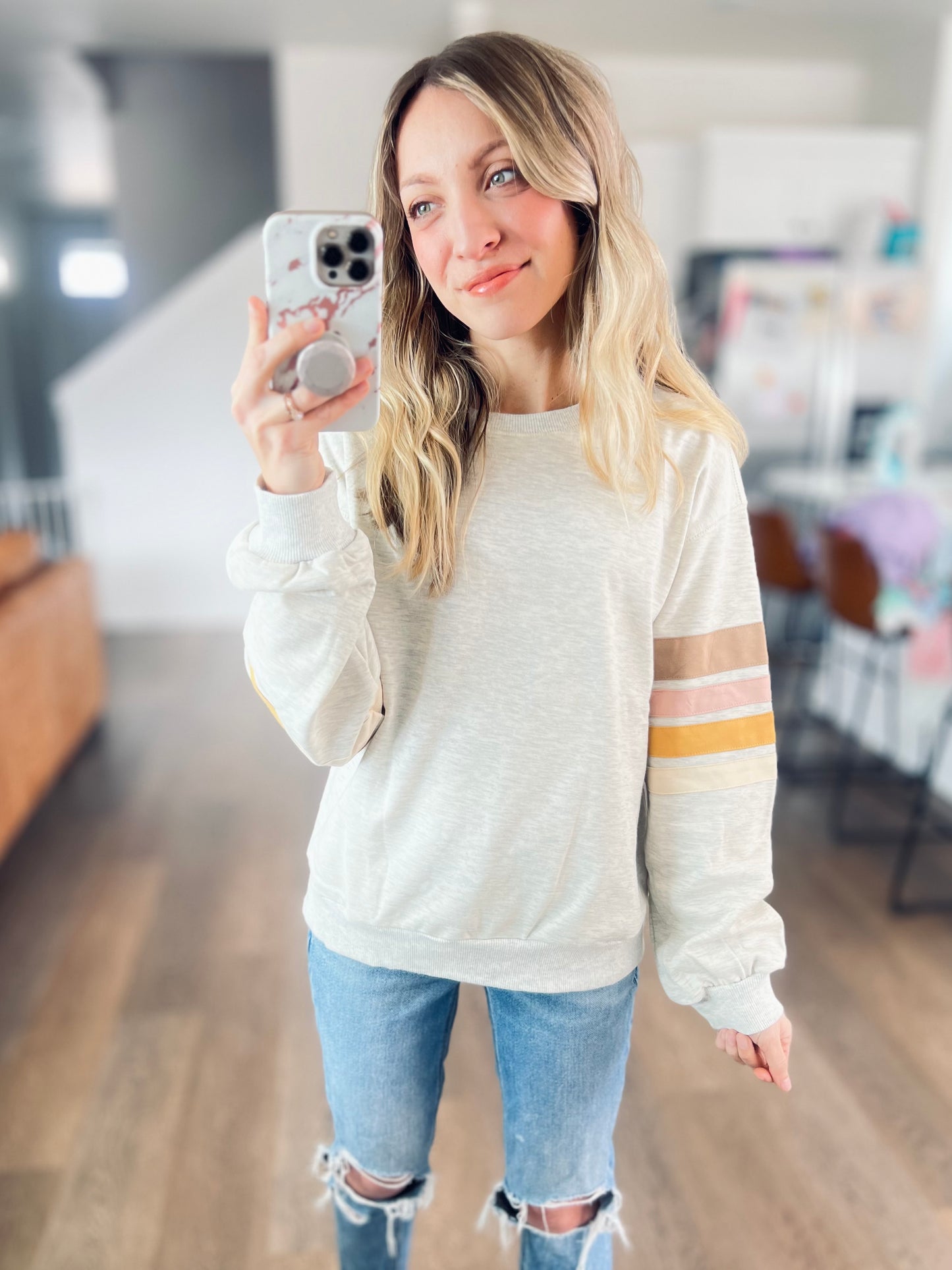 Vintage Varsity Pullover in Ash