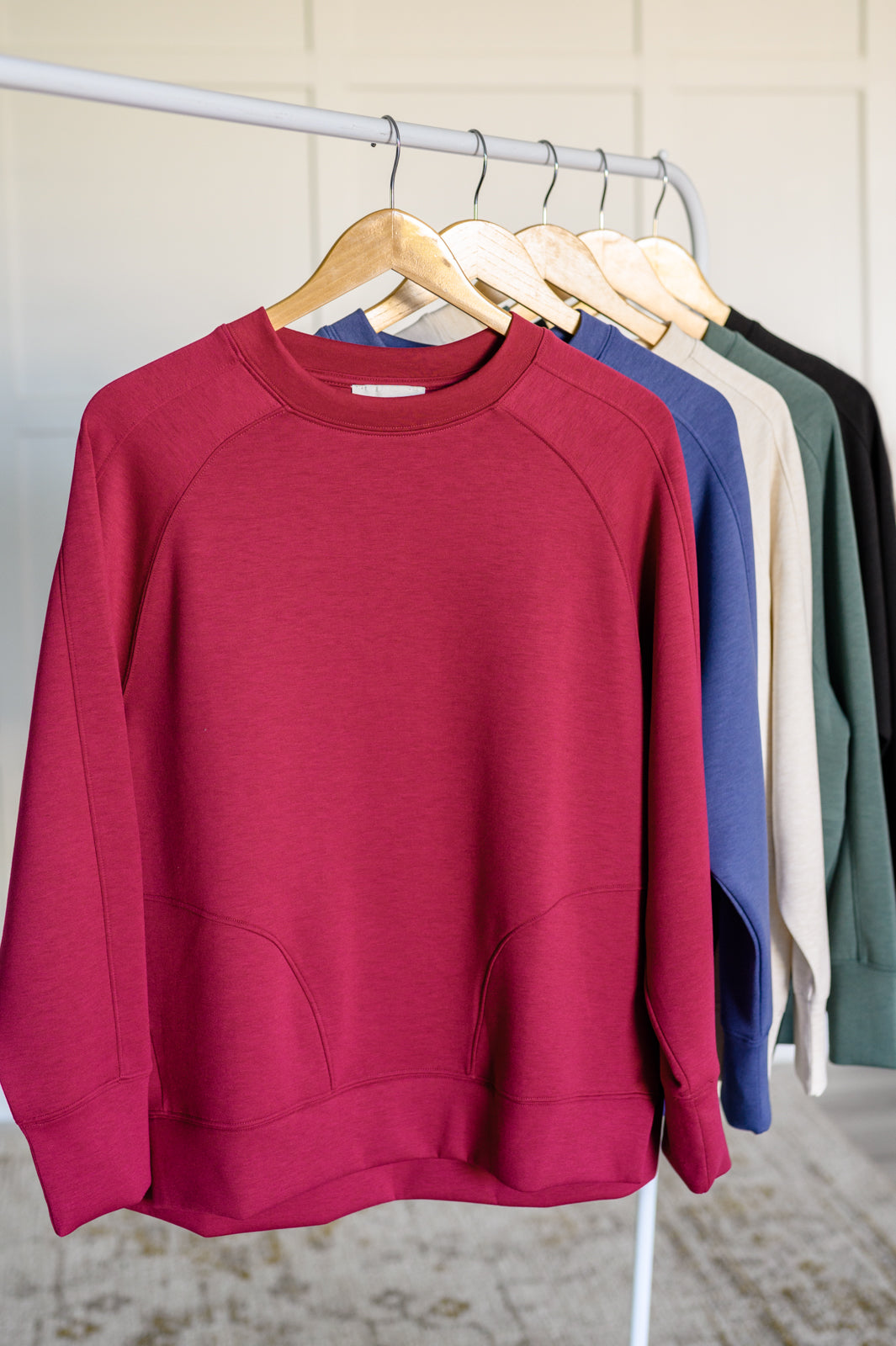 Must Be Relaxed Scuba Pullover in Beige