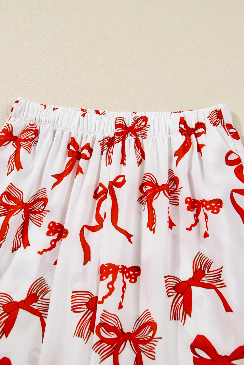 Red Christmas Bow Print Long 2pcs Pajama Set — image 15