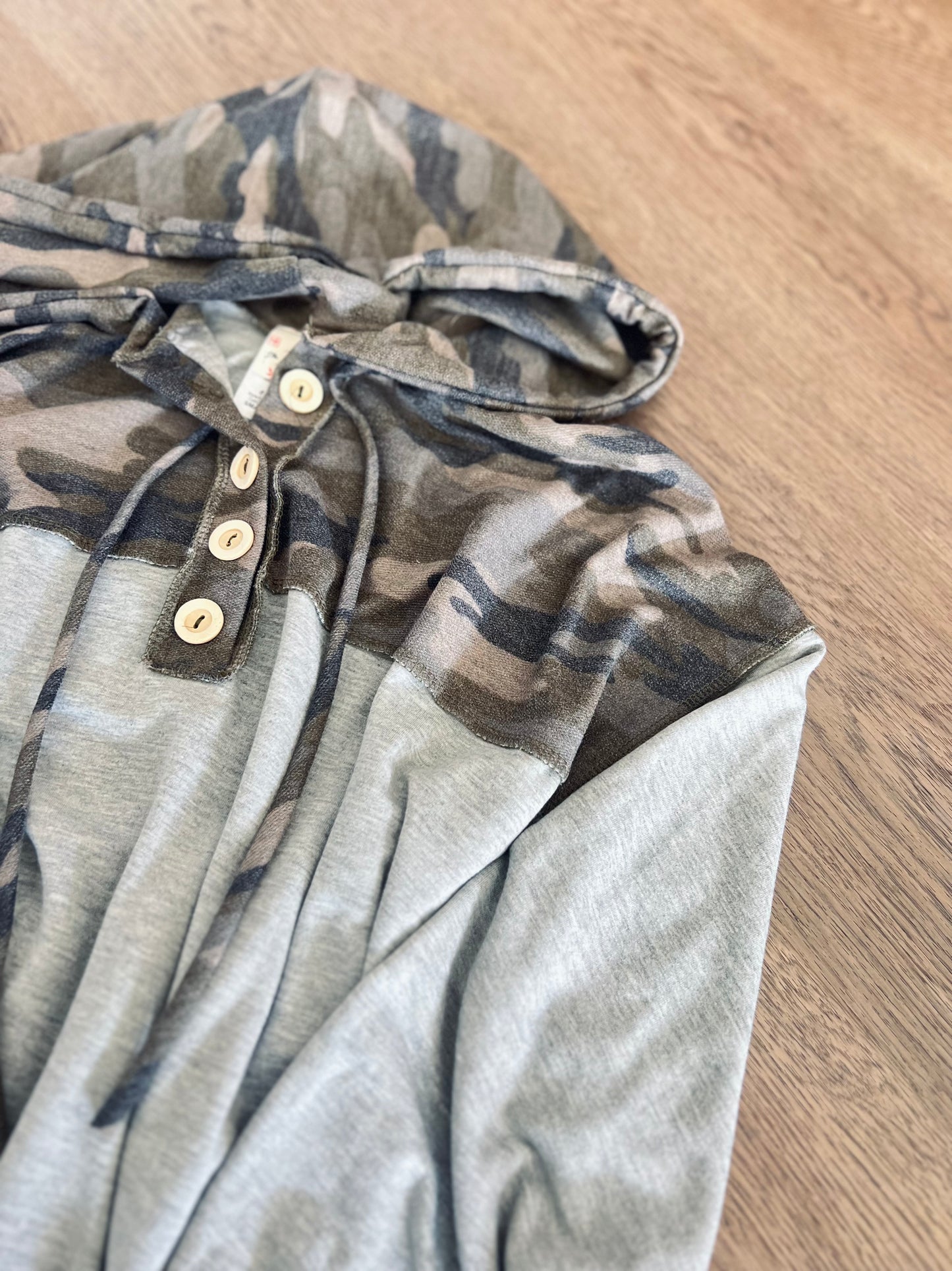 Camo Button Hoodie
