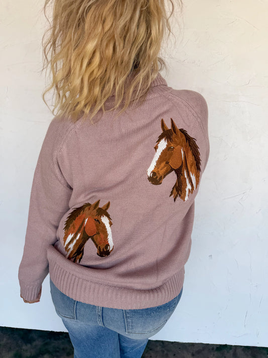 PREORDER: Field & Stable Embroidered Quarter Zip Pullover // eta October