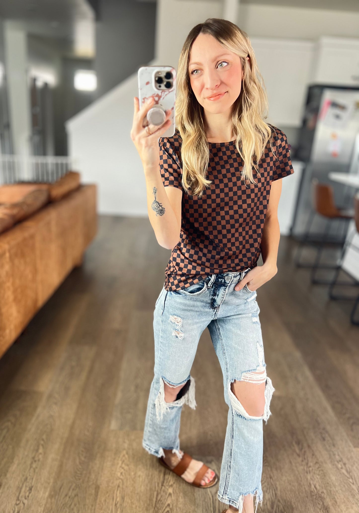 Checkered Charm Tee
