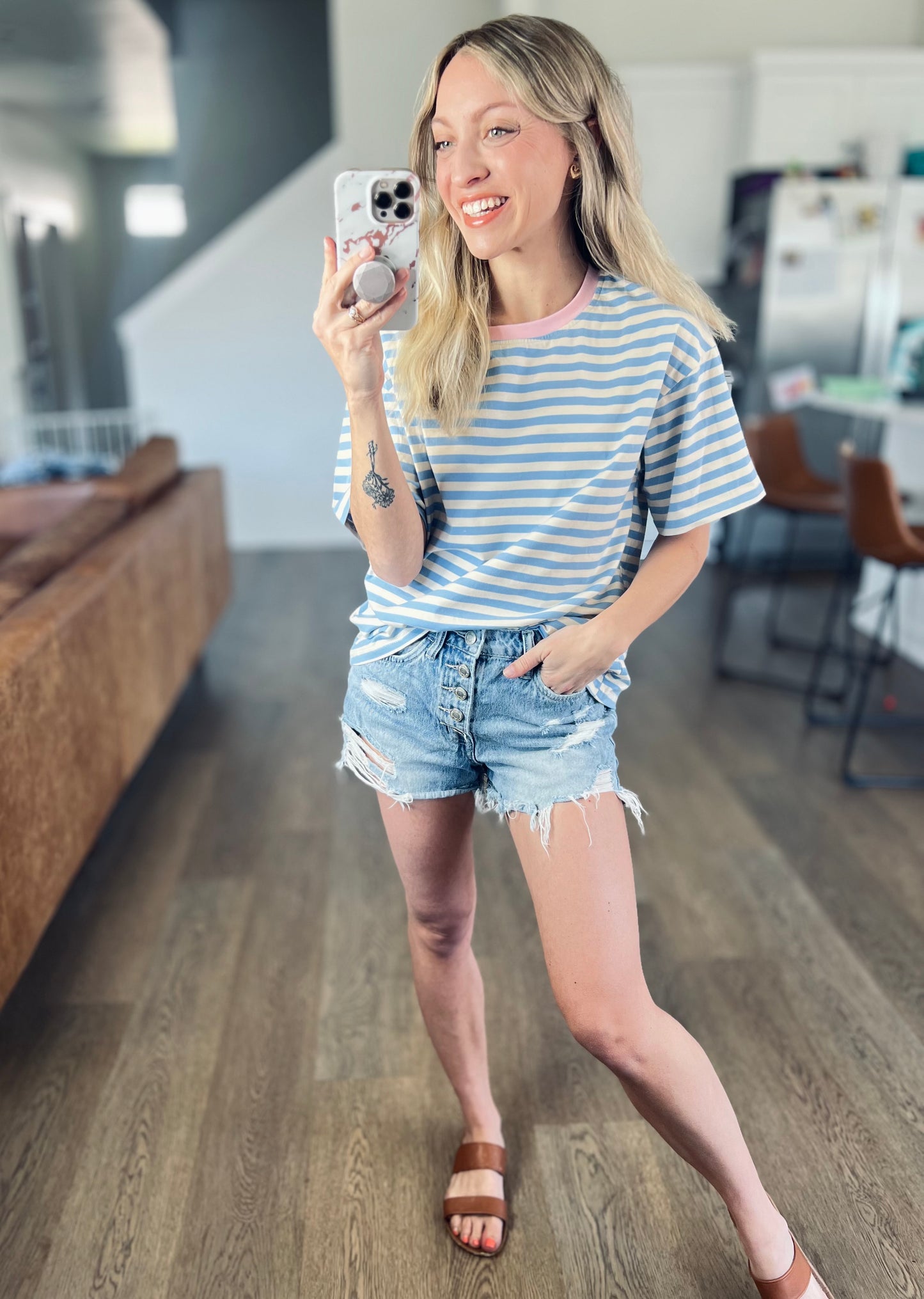 Easy Days Striped Relaxed Tee