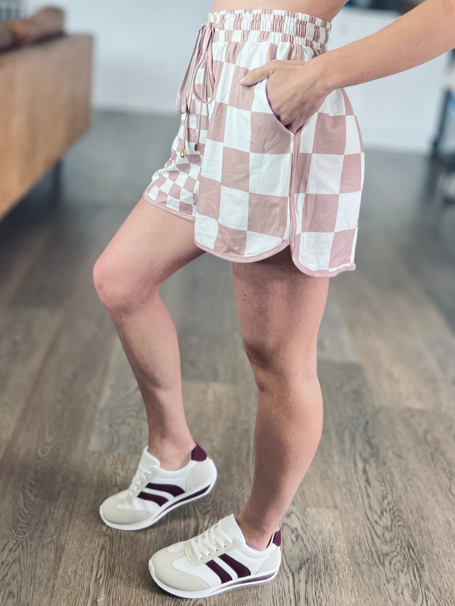 Mocha Check Lounge Shorts