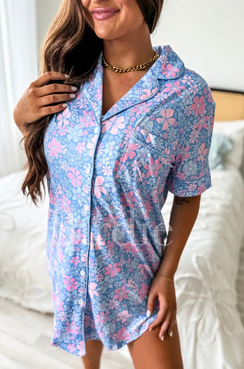 PREORDER: Bluebell Blush Sleep Tee Dress // eta June