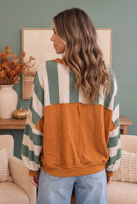 Stripes and Spice Pullover
