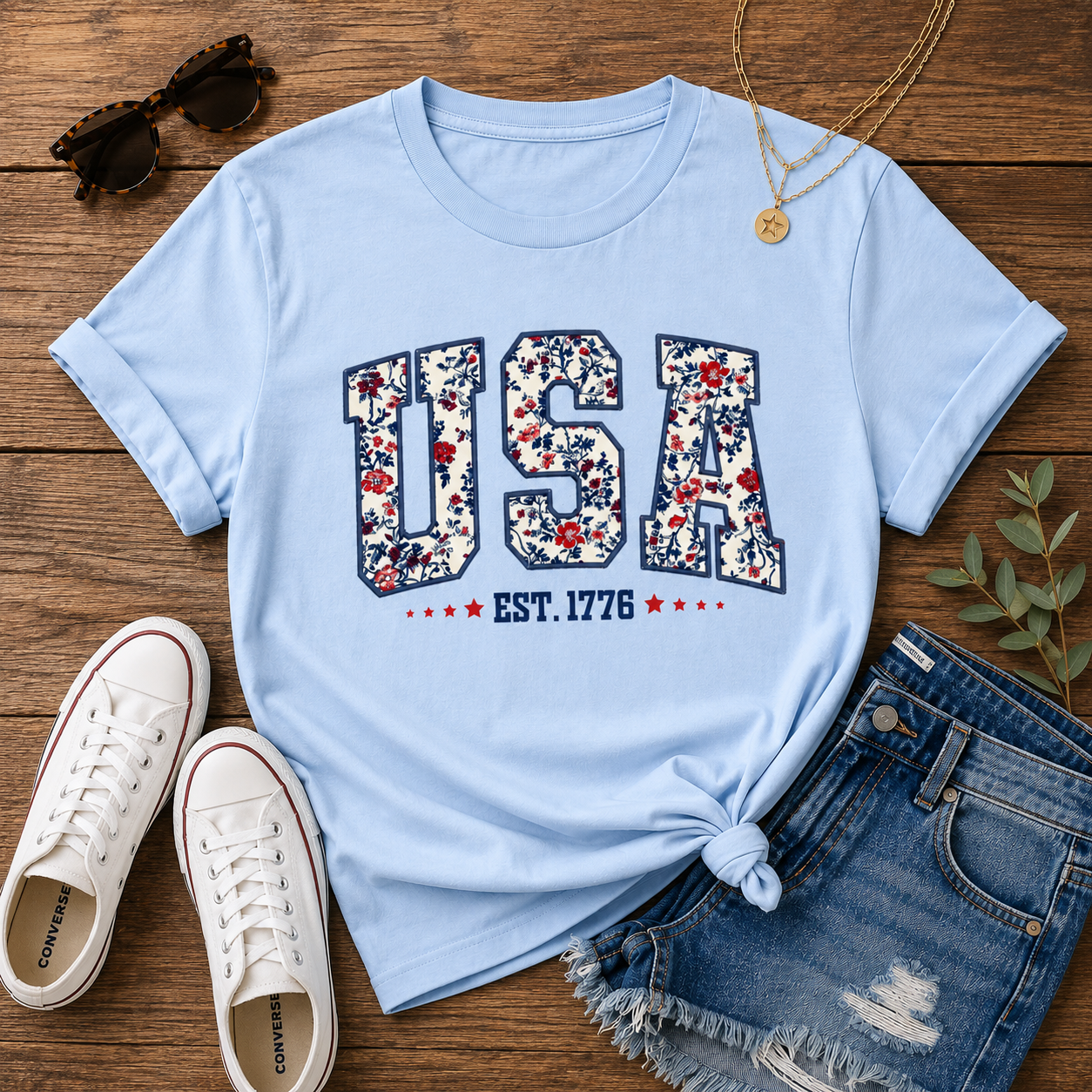 PREORDER: USA Floral Tee