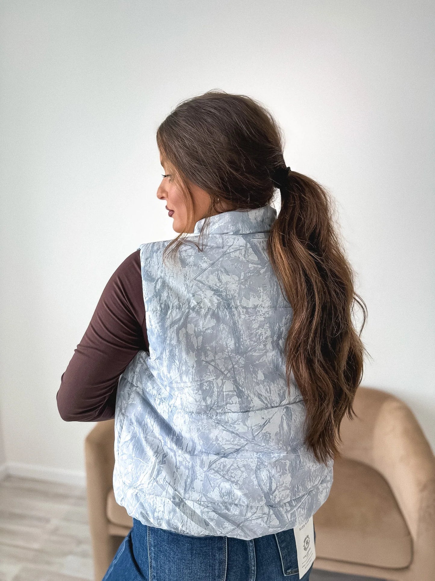 PREORDER: Puffer Vest in Silver Skies Camo // eta November - December