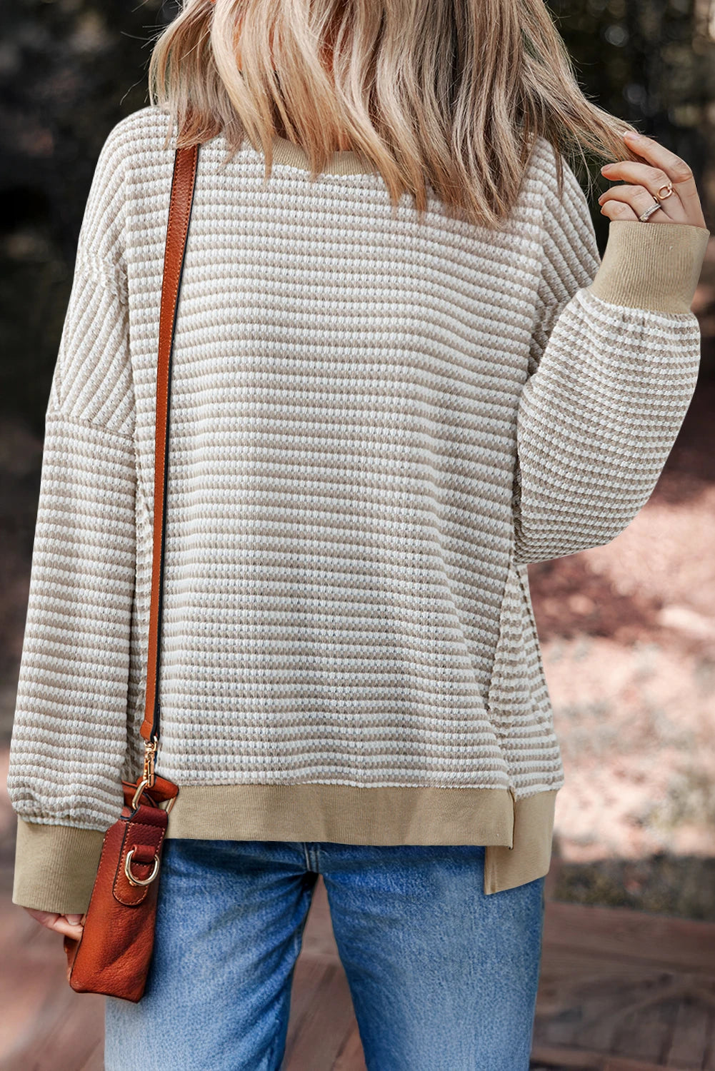 Relaxing Stripe Waffle Top