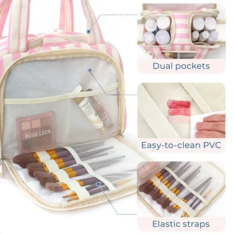FLASH DEAL // PREORDER: Striped Toiletry Organizing Bag *MANY COLORS* // eta early November