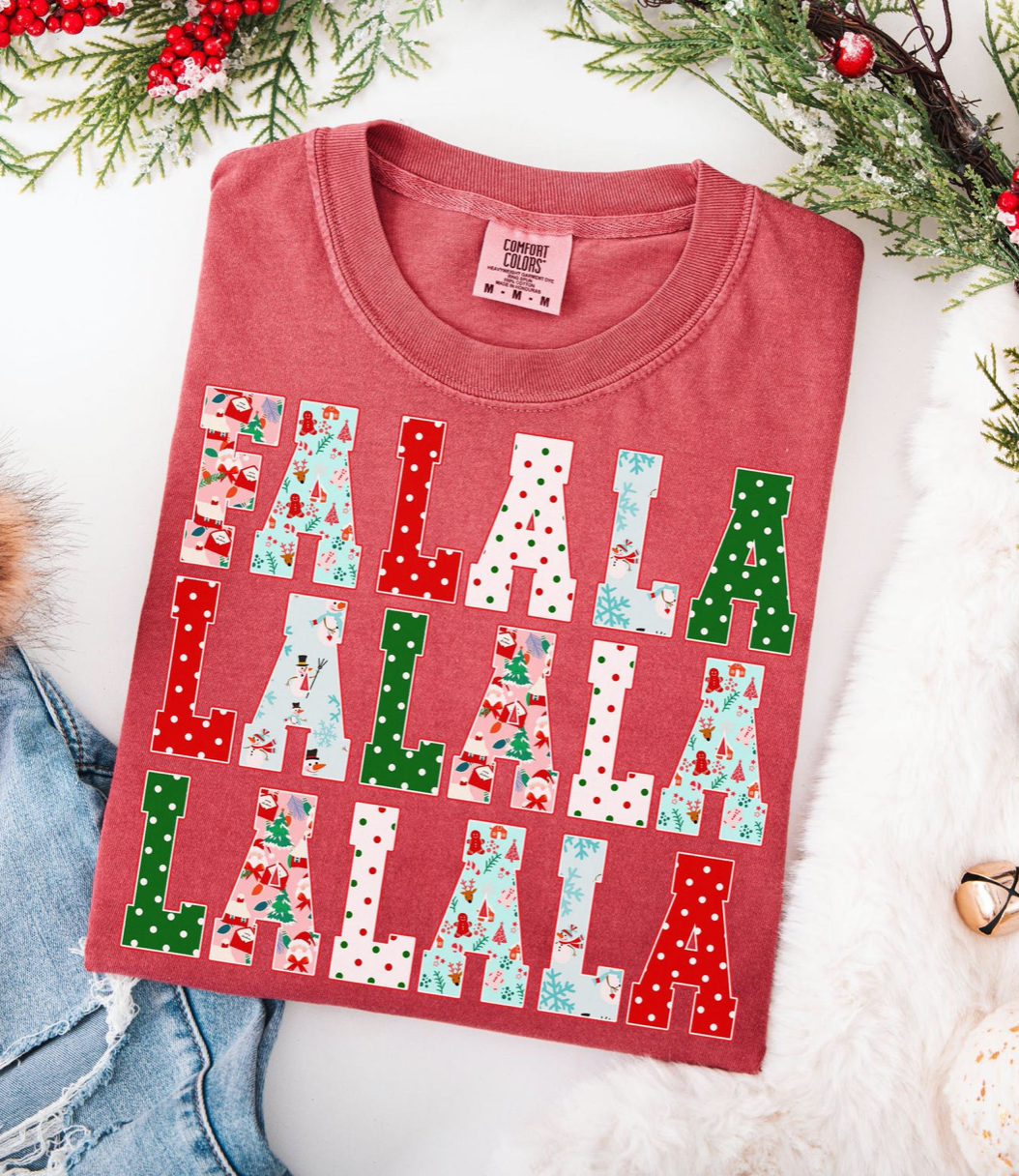 Holiday Falalalala Design (Red) on Comfort Colors