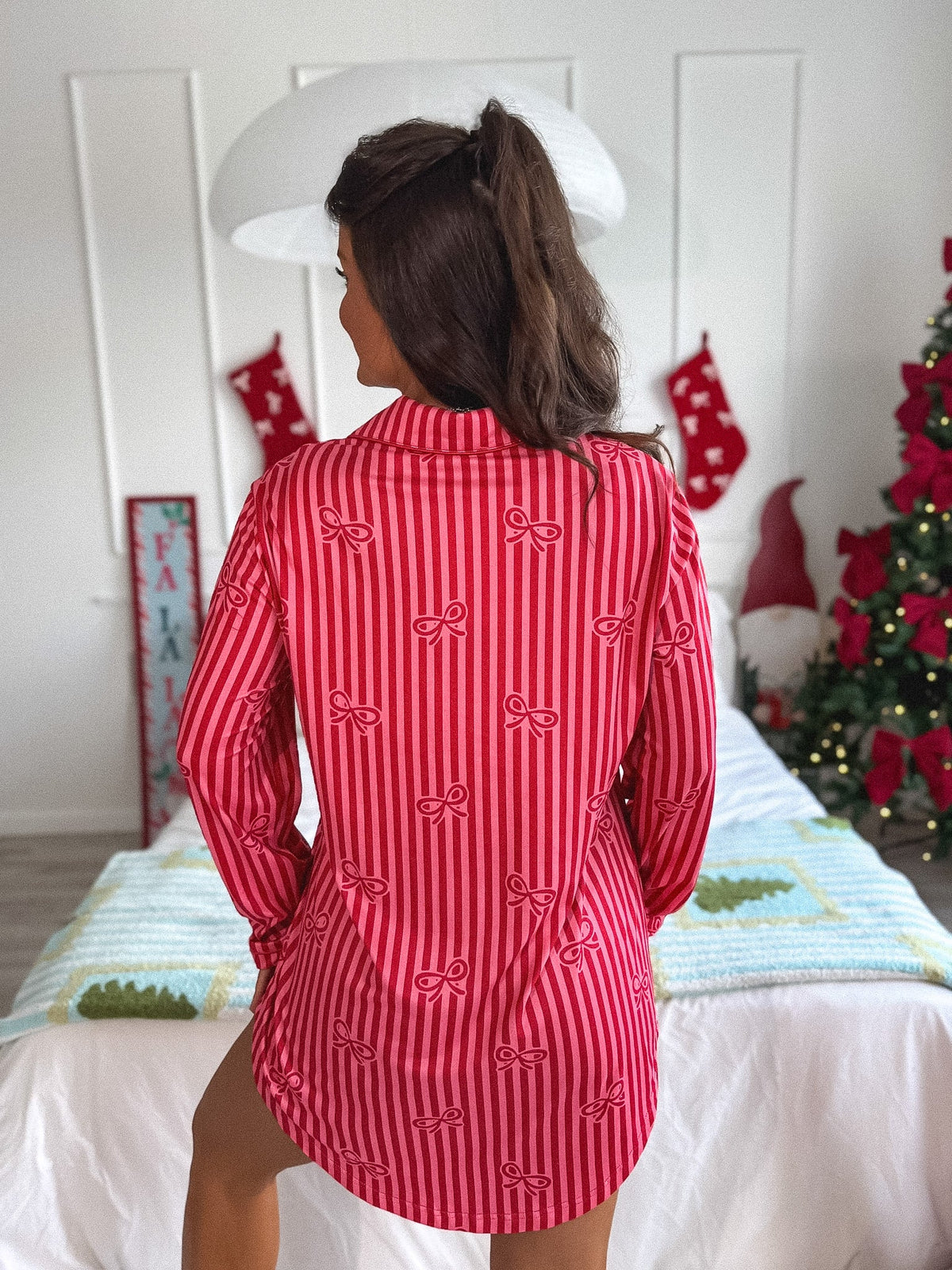 PREORDER: Long Sleeve Sleep Dress in Tied in Tinsel // eta lave Nov - early December