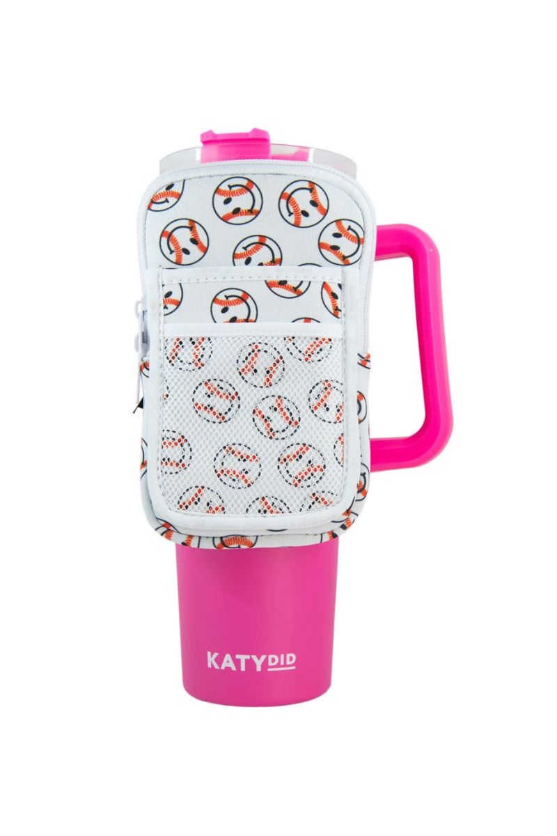 FLASH DEAL // Baseball Happy Face Tumbler Zipper Pouch // SHIPS IN 1-2 WEEKS