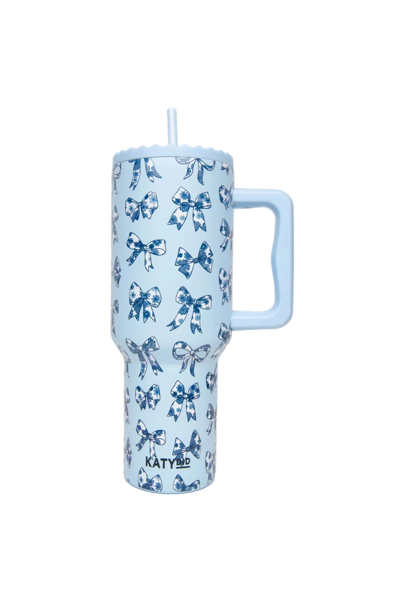 FLASH DEAL // Chinoiserie Coquette Bows Drink Tumbler // SHIPS IN 1-2 WEEKS