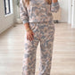 Multicolor Camouflage Print Long Sleeve Top Loose Two-Piece Pant Set — image 00
