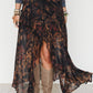 PREORDER // Brown Floral Print Ruffle Split Hem Flowy Long Skirt // ETA 11/19 — image 00