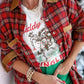 Red Plaid Color Block Collared Button Shacket — image 00