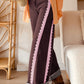Coffee Lace Trim Casual Full-Length Regular Fit Jeans — image 00