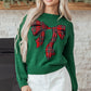 Evergreen Plaid Bow Graphic Christmas Sweater — image 00