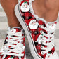 Red Buffalo Plaid Santa Claus Print Flat Canvas Shoes — image 00
