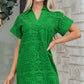 Black Solid Color Eyelet Embroidered T Shirt Mini Dress — image 00