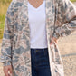 Multicolor Camouflage Print Long Sleeve Open Front Tunic Cardigan — image 00