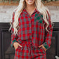 Red Plaid Contrast Patched Christmas Shirt & Short Pajama Set — image 00