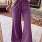 Mineral Wash Seam Detail Flare Leg Drawstring Pants — image 00