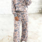 Multicolor Camouflage Print Long Sleeve Top Loose Two-Piece Pant Set — image 00