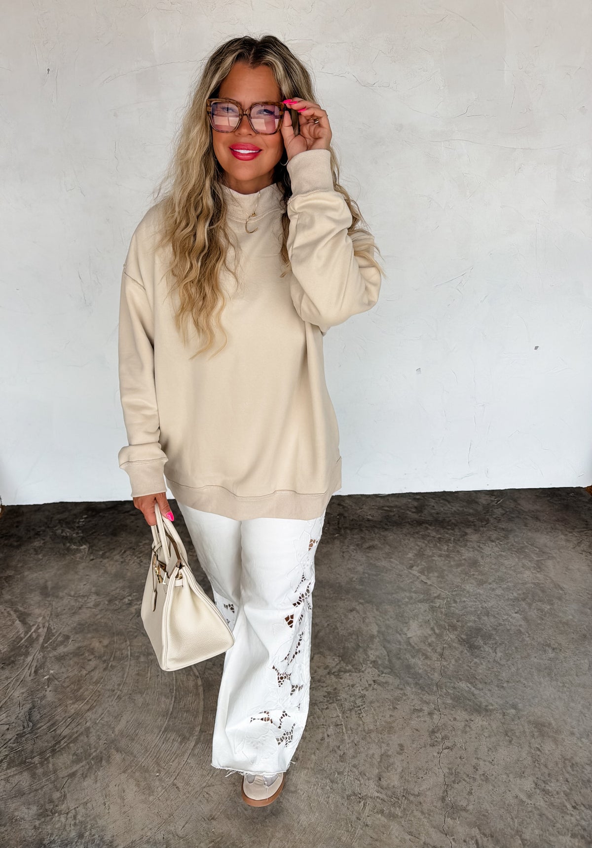 Spring Mock Neck Pocket Pullover — image 00