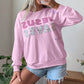 Pink JESUS SAVES Patchwork Stars Plaid Floral Letters Baggy Sweatshirt — image 00