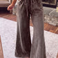 Mineral Wash Seam Detail Flare Leg Drawstring Pants — image 00