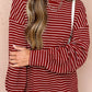 Red Stripe Drop Shoulder Long Sleeve Top — image 00