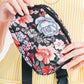 Black Floral Print Zipper Wide Strap Sling Bag — image 00