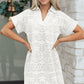 Black Solid Color Eyelet Embroidered T Shirt Mini Dress — image 00