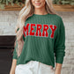 Twisted Rib Outlined MERRY Graphic Long Sleeve Top — image 00