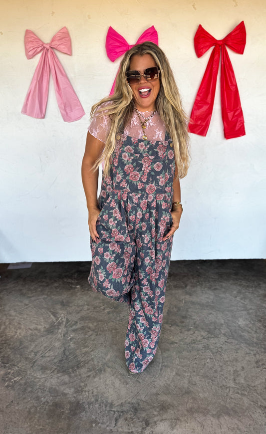 Cassidy Floral Denim Overalls — image 00