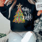 Black Merry & Bright Christmas Tree Graphic Sweatshirt — image 00