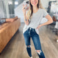 Effortless Short Sleeve V-neck Tee in Heather Grey