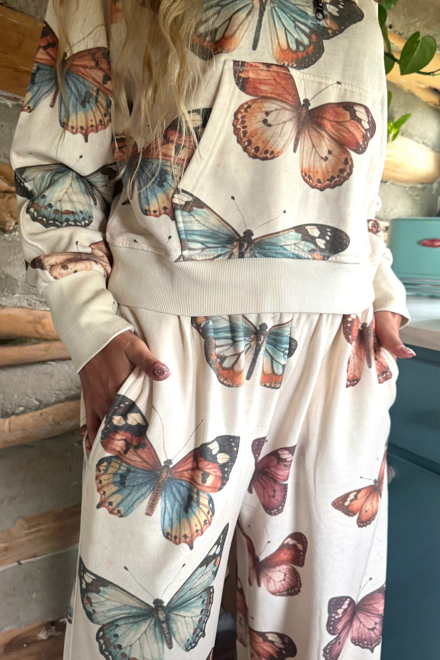 PREORDER: Camo & Butterflies Wide Leg Pants  // eta September