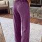 Mineral Wash Seam Detail Flare Leg Drawstring Pants — image 01