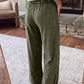 Mineral Wash Seam Detail Flare Leg Drawstring Pants — image 01