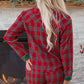 Red Plaid Contrast Patched Christmas Shirt & Short Pajama Set — image 01