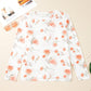 Red Plus Size Floral Print Sheer Mesh Long Sleeve Top — image 01