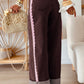 Coffee Lace Trim Casual Full-Length Regular Fit Jeans — image 01