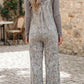 Brown Camo Twist Ribbed Wide Leg Jumpsuit — image 01