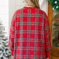 Red Festive Plaid Split Tunic Sweatshirt - Plus — image 01