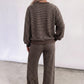 Stripe Cozy Terry Knit Pullover + Pocket Pants Set — image 01