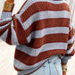 Racing Red Button Collar Relaxed Pullover Sweater — image 01